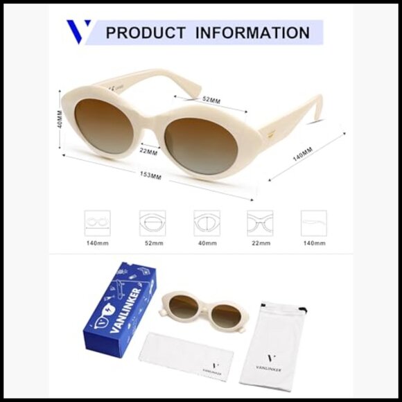 Polarized Oval Sunglasses with Plastic Frame for Women main image 6